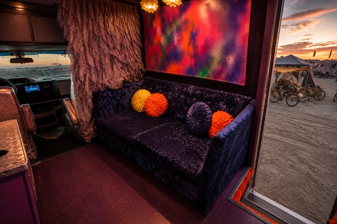 LoveRocket purple velvet lounge sofa