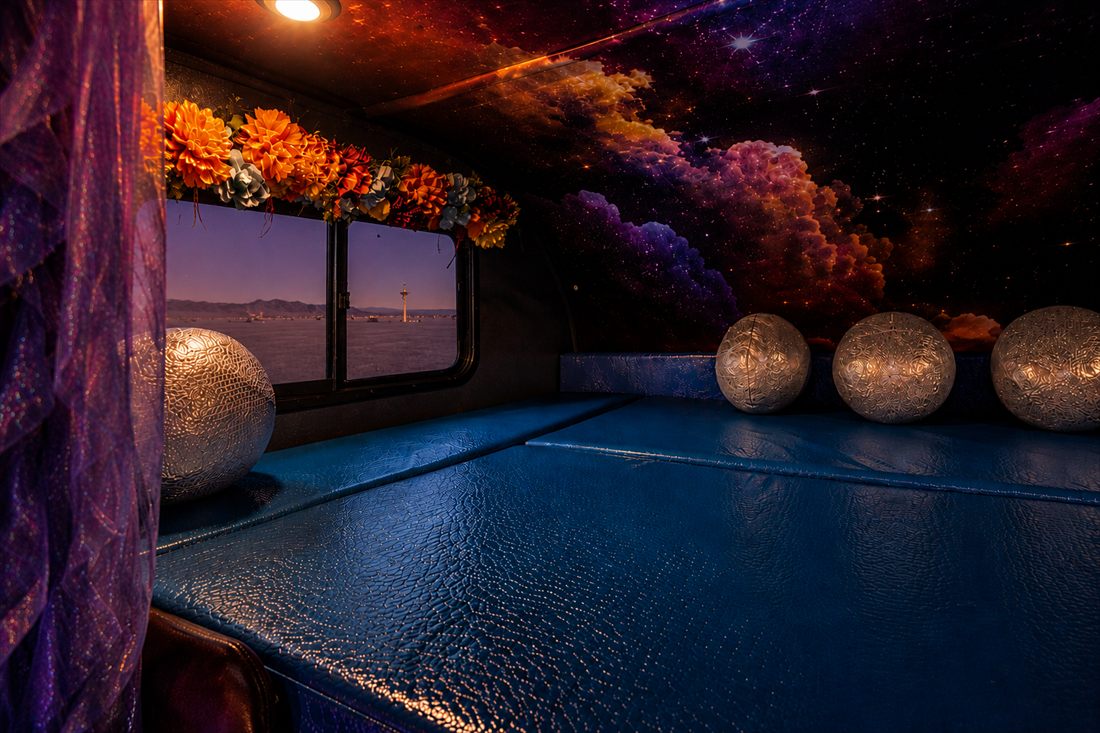 LoveRocket galaxy-ceiling cab-over bunk